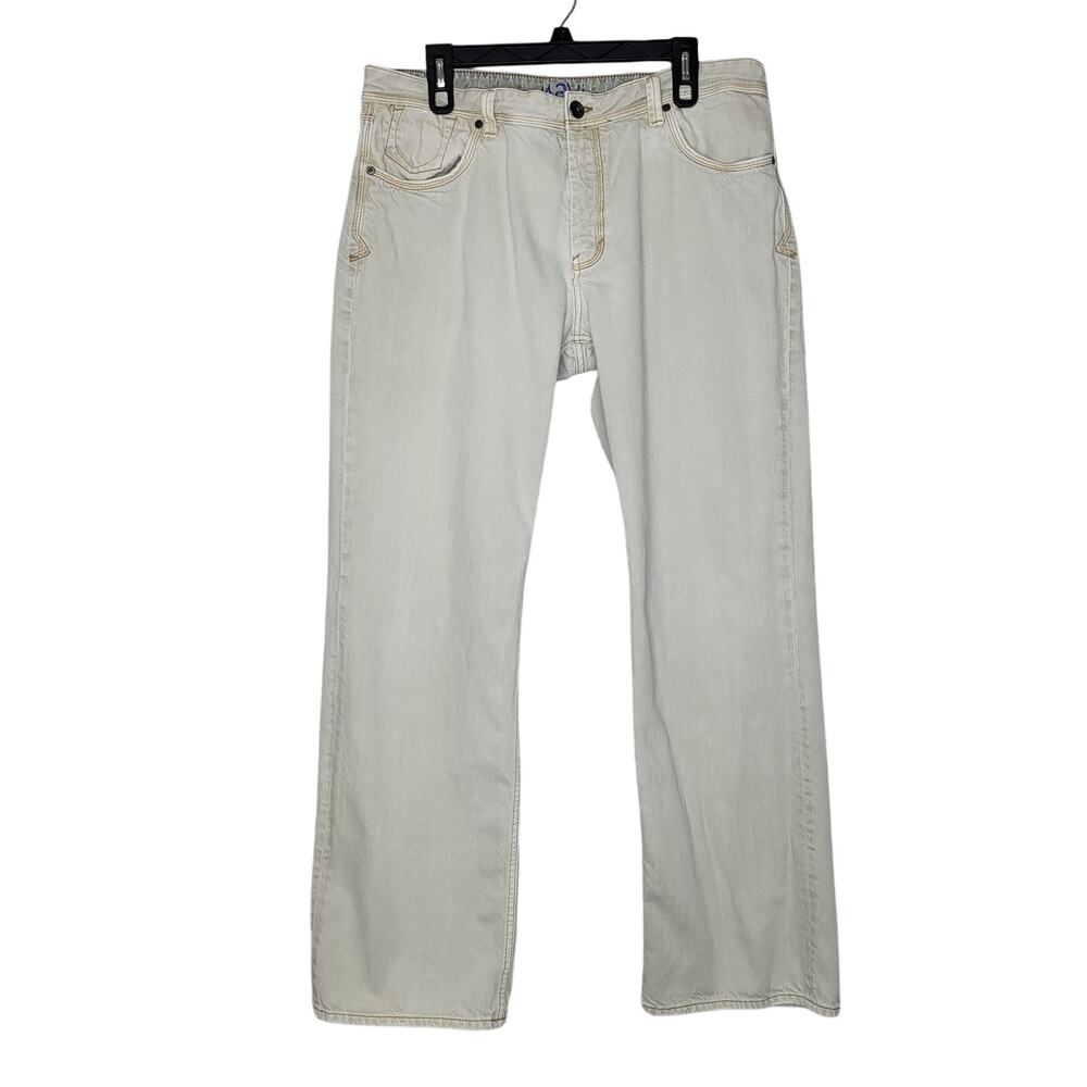 Mavi Marco Jeans Men 36x32 (36x30.5) Cream Straight Baggy 5 Pocket Casual Mid